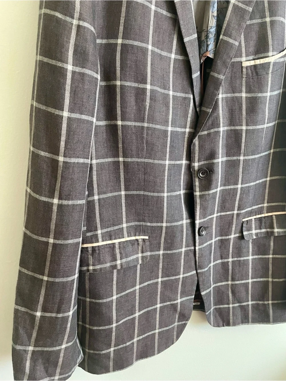 🪶 TALLIA Checked Gray Windowpane Men's Blazer 🪶